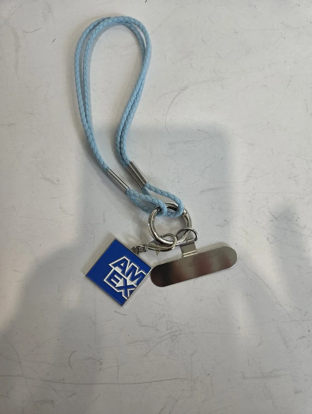 Blue Lanyard Cardholder Keychain Amex Charm